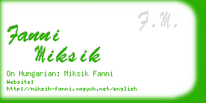 fanni miksik business card